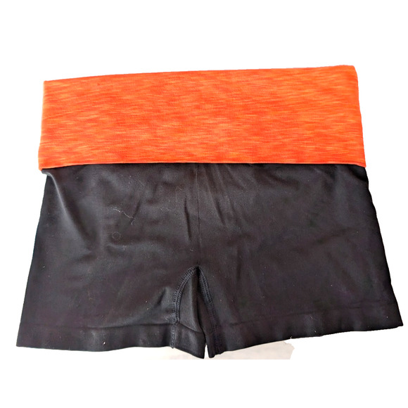 Victorias Secret VS Pink Y2K‎ Fold Over Gray Neon Orange Micro Mini Bike Shorts - Picture 3 of 7